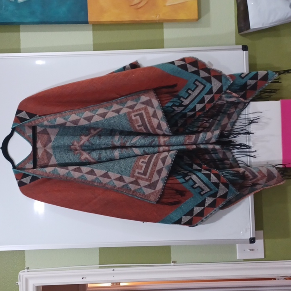 Urban CoCo Southwest Open Front Wrap Shawl Poncho NNT - Picture 1 of 12
